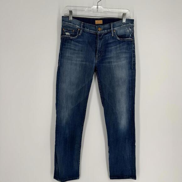 Mother jeans 26 blue dropout boyfriend tequila truth denim stretch casual fall - Picture 1 of 7